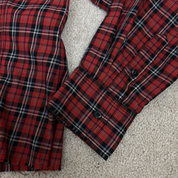 Current/Elliott Button Down Shirt Womens Size 3 Medium Red Tartan Plaid Ladies - Picture 5 of 12